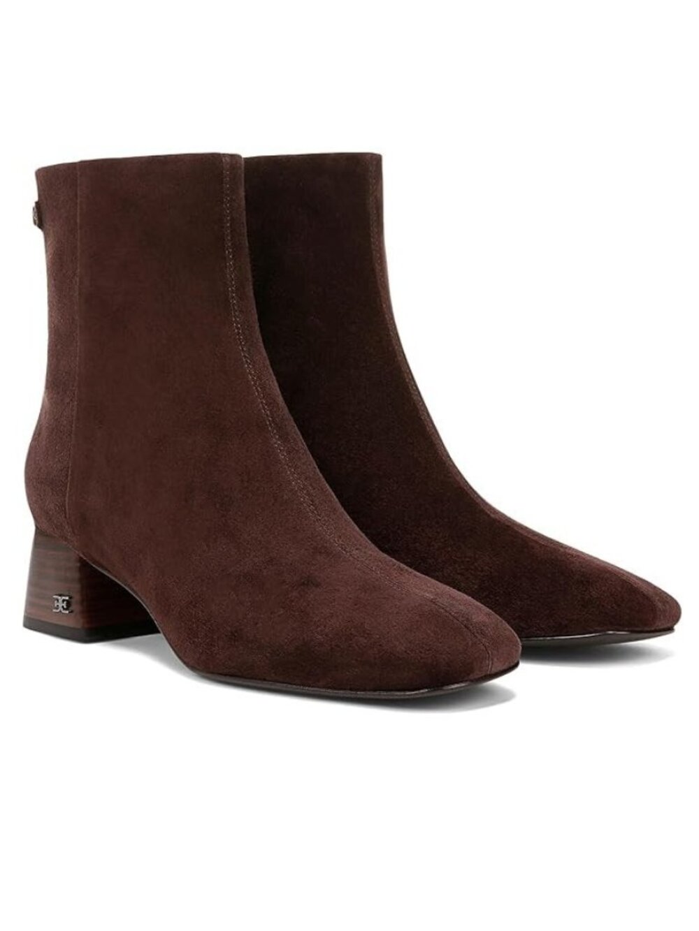 Sam Edelman Paige Suede Square Toe Booties Brown Size 6 NWT